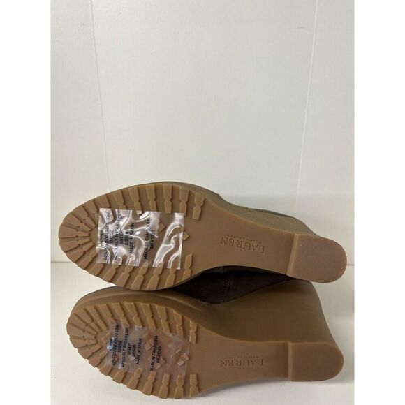 Ralph Lauren Women's Boot Steph Brown Suede Shearling Waterproof Winter - Picture 4 of 6